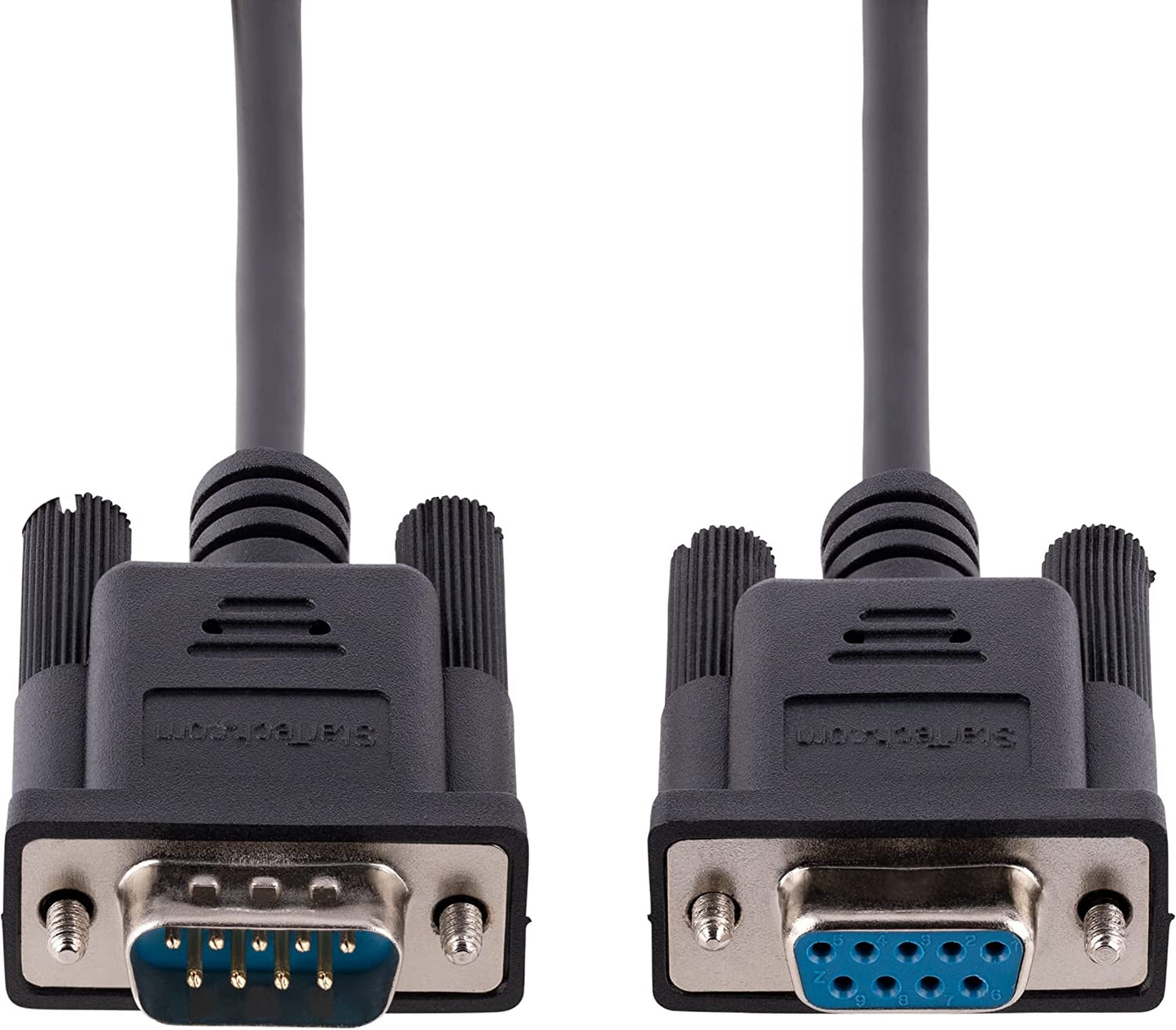 StarTech.com 3m RS232 Serial Null Modem Cable, Crossover Serial Cable w/Al-Mylar Shielding, DB9 Serial COM Port Cable Female to Male, Compatible w/DTE Devices, Black, F/M (9FMNM-3M-RS232-CABLE)