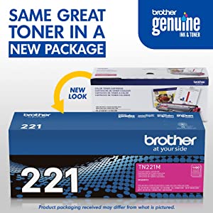 Brother TN-221M DCP-9015 9020 HL-3140 3150 3170 3180 MFC-9130 9140 9330 9340 Toner Cartridge (Magenta) in Retail Packaging Magenta 1 Pack Toner Set