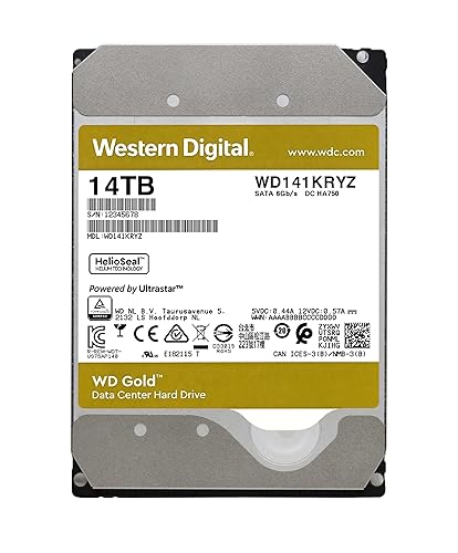 Western Digital 14TB Gold Enterprise Class Internal Hard Drive - 7200 RPM Class, SATA 6 Gb/s, 512 MB Cache, 3.5 - WD141KRYZ