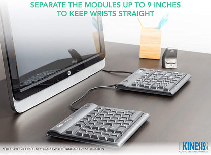 Kinesis Freestyle2 Keyboard for PC- French Canadian Tri-Color Bilingual Legendin