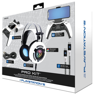 Bionik BNK-9083 PS5 Pro Kit - Essential Accessories - Headset, Charge Base, Cable