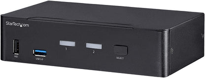 StarTech.com 2 Port DisplayPort KVM Switch - 4K 60Hz - Single Display - Dual Port UHD DP 1.2 USB KVM Switch with Integrated USB 3.0 Hub &amp; Audio - Dell HP Apple Lenovo - TAA Compliant (SV231DPU34K)