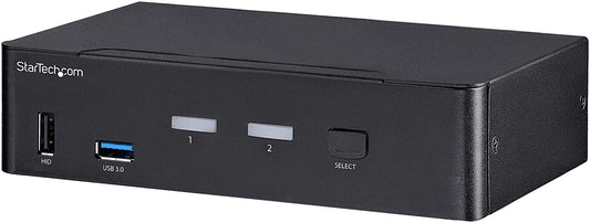 StarTech.com 2 Port DisplayPort KVM Switch - 4K 60Hz - Single Display - Dual Port UHD DP 1.2 USB KVM Switch with Integrated USB 3.0 Hub &amp; Audio - Dell HP Apple Lenovo - TAA Compliant (SV231DPU34K)
