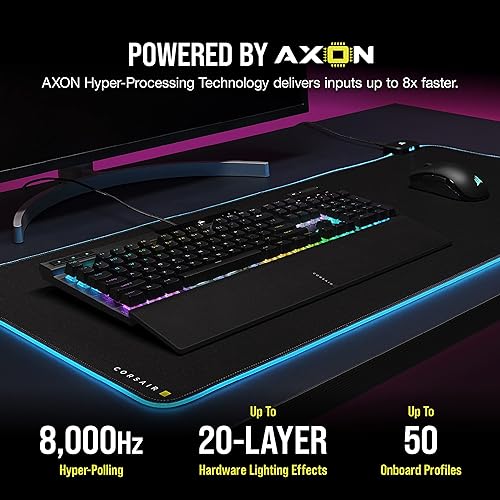 Corsair K70 RGB PRO Mechanical Gaming Keyboard (Cherry MX Brown Switches, 8,000Hz Hyper-Polling, Durable PBT Double-Shot Keycaps, Magnetic Soft-Touch Palm Rest) QWERTY, NA Layout - Black