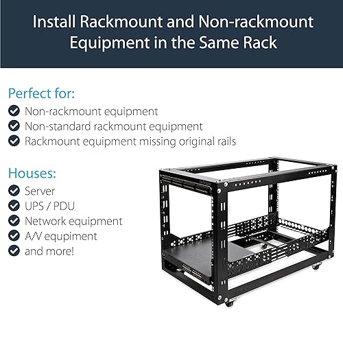 StarTech.com 3U Universal Server Rack Rails - TAA Compliant Fixed Mounting Rails - 19" Adjustable Depth Rack Mount Rails (UNIRAILS3U) Rack Rails 3U | 100 lbs