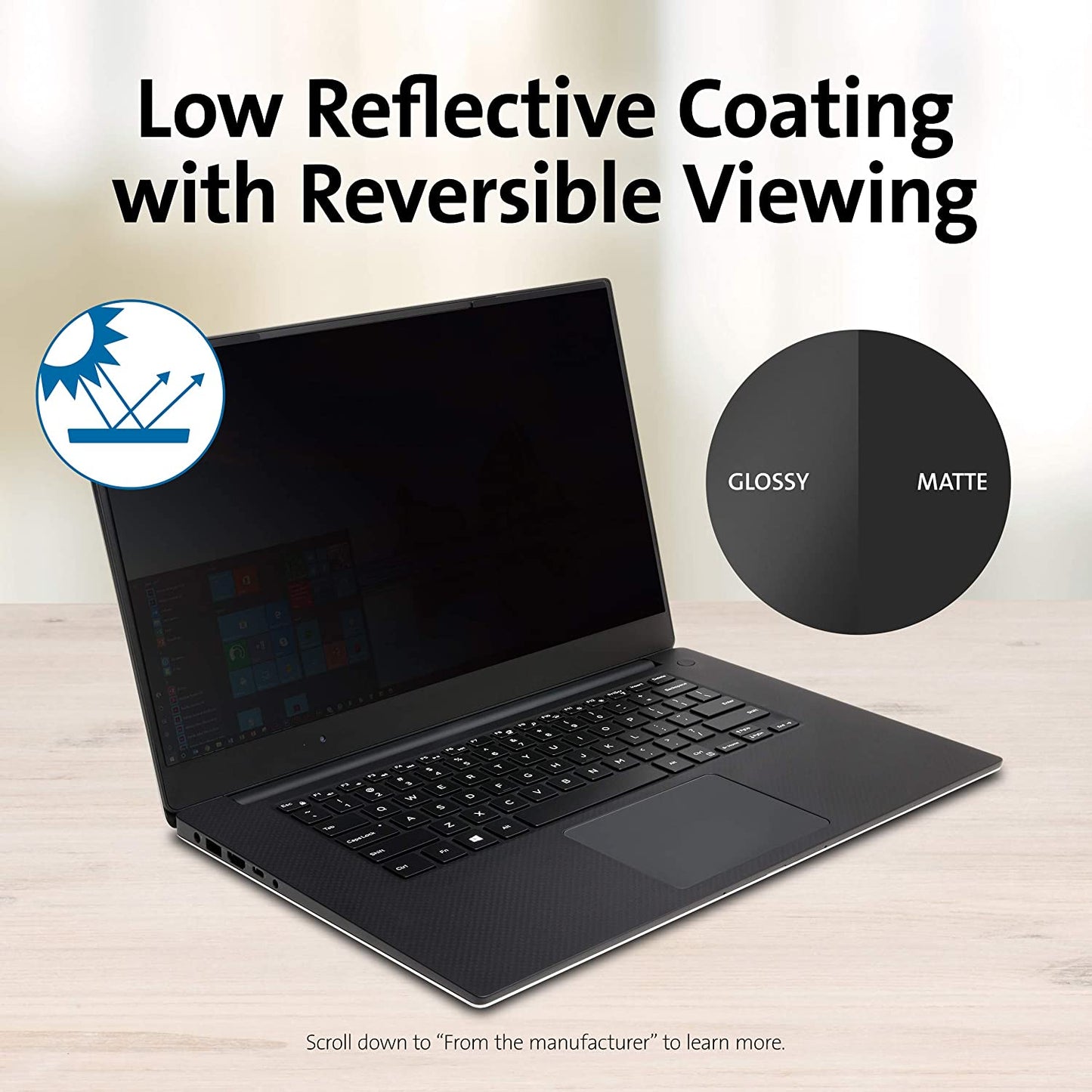 Kensington MagPro™ 15.6 Inch Magnetic Privacy Screen for Laptop, Removable 16:9 Laptop Privacy Filter Shield, Anti-Glare, Blue Ray Reduction, Compatible with HP/Dell/Acer/Asus/Lenovo (K58353WW) Laptop 15.6" (16:9)