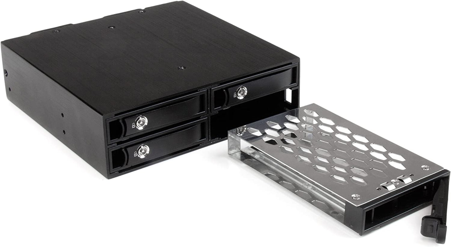 StarTech.com 4-Bay Mobile Rack Backplane for 2.5in SATA/SAS Drives - Hot Swap SSDs/HDDs from 5-15mm - Supports SAS II &amp; SATA III (6 Gbps) (SATSASBP425) 4-Bay (2.5 in SATA/SAS) 1x5.25" Bay