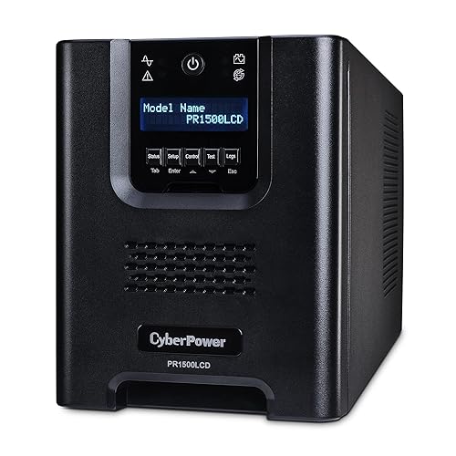CyberPower PR1500LCDN Smart App Sinewave UPS System, 1500VA/1500W, 8 Outlets, AVR, Mini-Tower with Network Card 1500VA Net UPS System