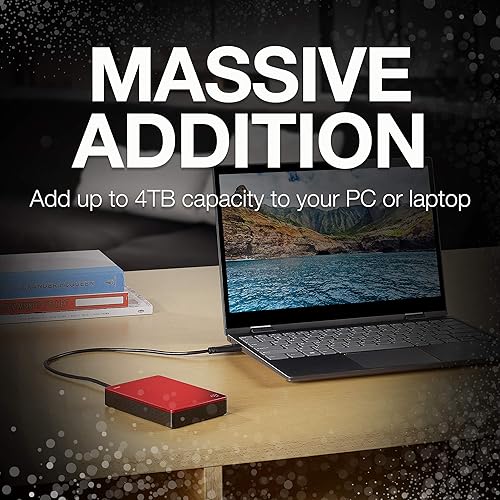 Seagate Backup Plus Portable 5TB External Hard Drive HDD – Red USB 3.0 for PC Laptop and Mac, 2 Months Adobe CC Photography (STDR5000103) 5TB Hard Drive Red
