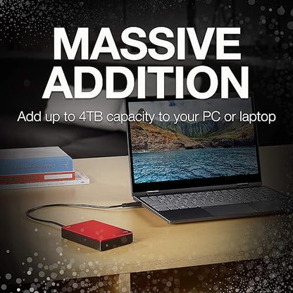 Seagate Backup Plus Portable 5TB External Hard Drive HDD – Red USB 3.0 for PC Laptop and Mac, 2 Months Adobe CC Photography (STDR5000103) 5TB Hard Drive Red
