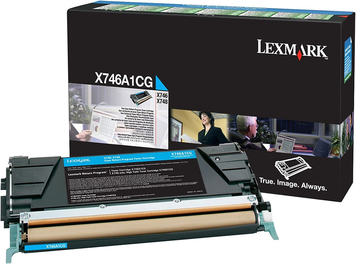 Lexmark X746A1CG X746 X748 Toner Cartridge (Cyan) in Retail Packaging