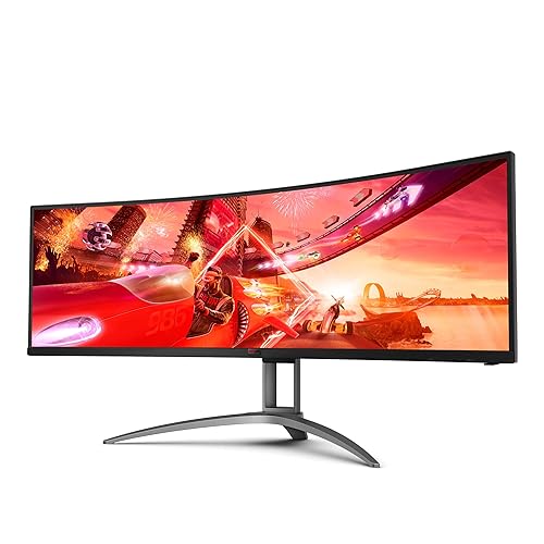 AOC Agon AG493UCX2 Super Wide Curved Gaming Monitor, Dual QHD 5120x1440, 165Hz 1ms, FreeSync Premium, DisplayHDR 400, USB-C Docking & KVM, Height-Adjustable,Black 49 Dual QHD 165Hz AOC AGON