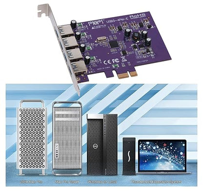 Sonnet Allegro USB 3.0 PCIe 4-Port Card (Windows and Mac Compatible)