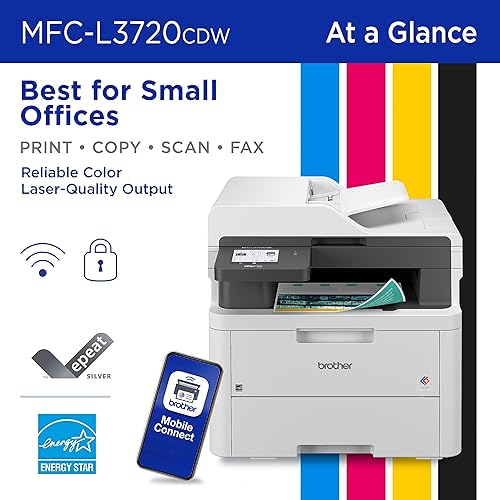 Brother MFC-L3720CDW Wireless Digital Colour All-in-One Printer with Copy, Scan and Fax, Duplex and Mobile Printing New Model: MFCL3720CDW