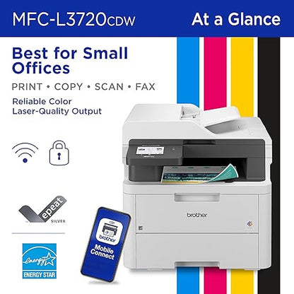 Brother MFC-L3720CDW Wireless Digital Colour All-in-One Printer with Copy, Scan and Fax, Duplex and Mobile Printing New Model: MFCL3720CDW