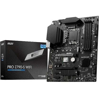 MSI PRO Z790-S WiFi ProSeries Motherboard (Supports 12th/13th Gen Intel Processors, LGA 1700, DDR5, PCIe 5.0, M.2, 2.5Gbps LAN, USB 3.2 Gen2, Wi-Fi 6E, ATX)