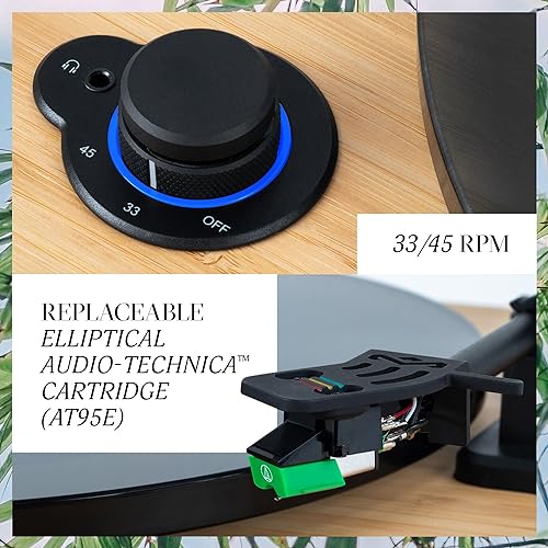 House of Marley Stir It Up Lux Wireless Turntable: Vinyl Record Player with Wireless Bluetooth Connectivity, Built-in Pre-Amp, and Sustainable Materials