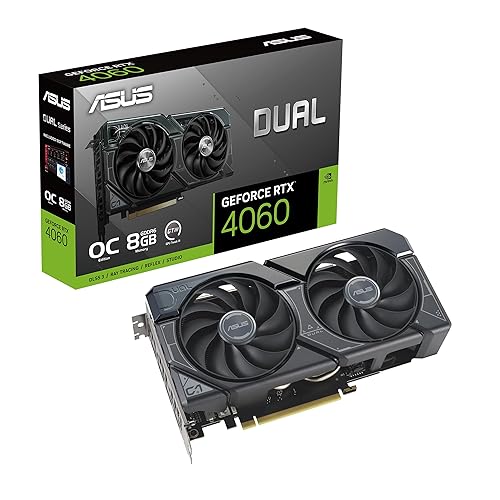 ASUS Dual GeForce RTX™ 4060 OC Edition 8GB GDDR6 (PCIe 4.0, 8GB GDDR6, DLSS 3, HDMI 2.1a, DisplayPort 1.4a, 2.5-Slot Design, Axial-tech Fan Design, 0dB Technology, and More) RTX 40 Series Dual Fans ?DUAL-RTX4060-O8G