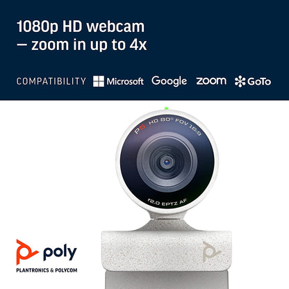 Poly Studio P5 Professional Webcam (Plantronics) - 1080p HD Laptop Camera for Video Conference &amp; Distance Learning - Monitor &amp; Tripod Mount - Privacy Shutter-Works w/Teams (Certified), Zoom(Certified) Poly Studio P5 Webcam