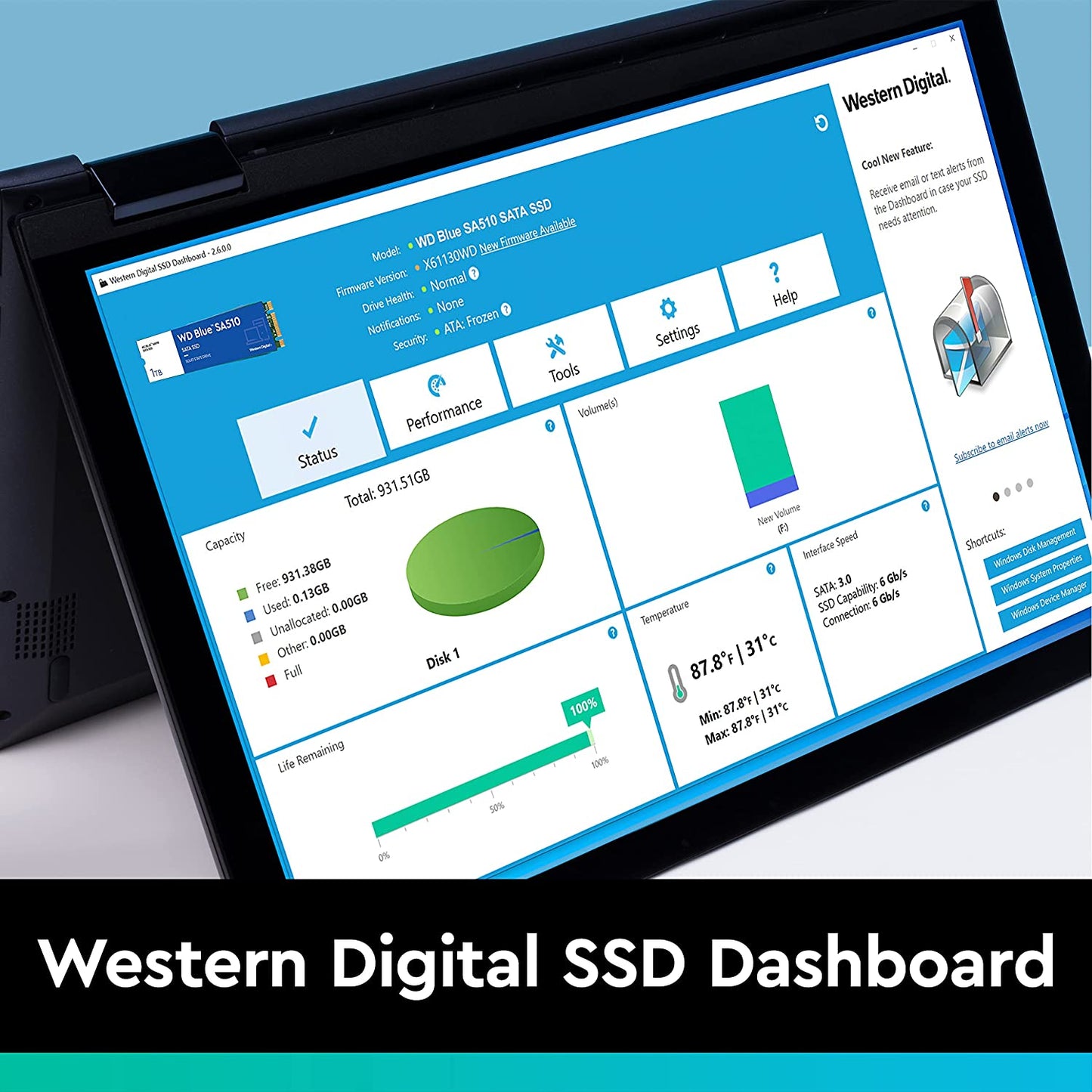 Western Digital 250GB WD Blue SA510 SATA Internal Solid State Drive SSD - SATA III 6 Gb/s, 2.5"/7mm, Up to 555 MB/s - WDS250G3B0A 250GB Newest Generation SSD