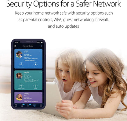ASUS AC1900 WiFi Router (RT-AC67P) - Dual Band Wireless Internet Router, Easy Setup, VPN, Parental Control, AiRadar Beamforming Technology extends Speed, Stability &amp; Coverage, MU-MIMO