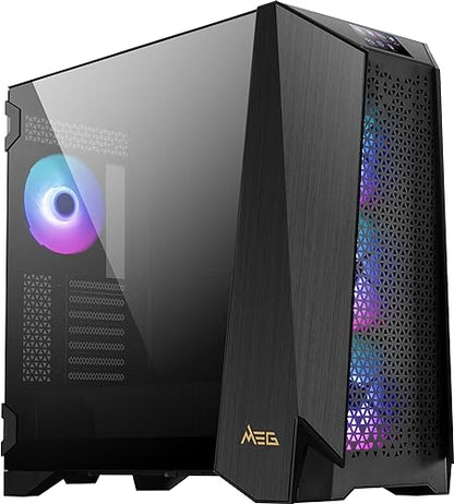 MSI MEG Prospect 700R – 4.3 Touch Panel Display - Tempered Glass Side Panel - Vertical GPU Mount – 4X ARGB 120mm Fan – Liquid Cooling Support up to 360mm Radiator x 1 – Cable Management System