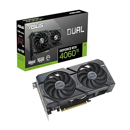 ASUS Dual GeForce RTX™ 4060 Ti 16GB OC Edition GDDR6 (PCIe 4.0, 16GB GDDR6, DLSS 3, HDMI 2.1a, DisplayPort 1.4a, 2.5-Slot Design, Axial-tech Fan Design, 0dB Technology, and More) RTX 40Ti Series Black|16G DUAL-RTX4060TI-O16G