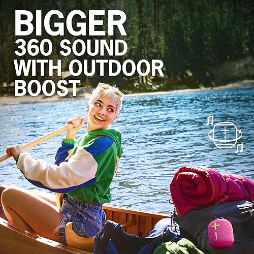 ULTIMATE EARS WONDERBOOM 3, Small Portable Wireless Bluetooth Speaker, Big Bass 360-Degree Sound for Outdoors, Waterproof, Dustproof IP67, Floatable, 131 ft Range - Joyous Bright Grey Joyous Brights Grey Wonderboom 3