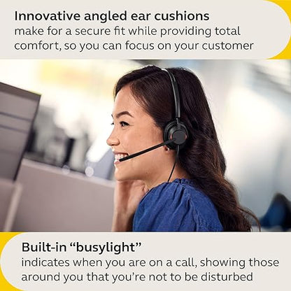 Jabra Engage 40 Wired Stereo Headset with Inline Call Control - Noise-Cancelling 2-Mic Technology, Ultra-Lightweight Design and USB-C Cable - MS Teams Certified, Works With All Other Platforms - Black Stereo w/ Link MS Teams (USB-C)