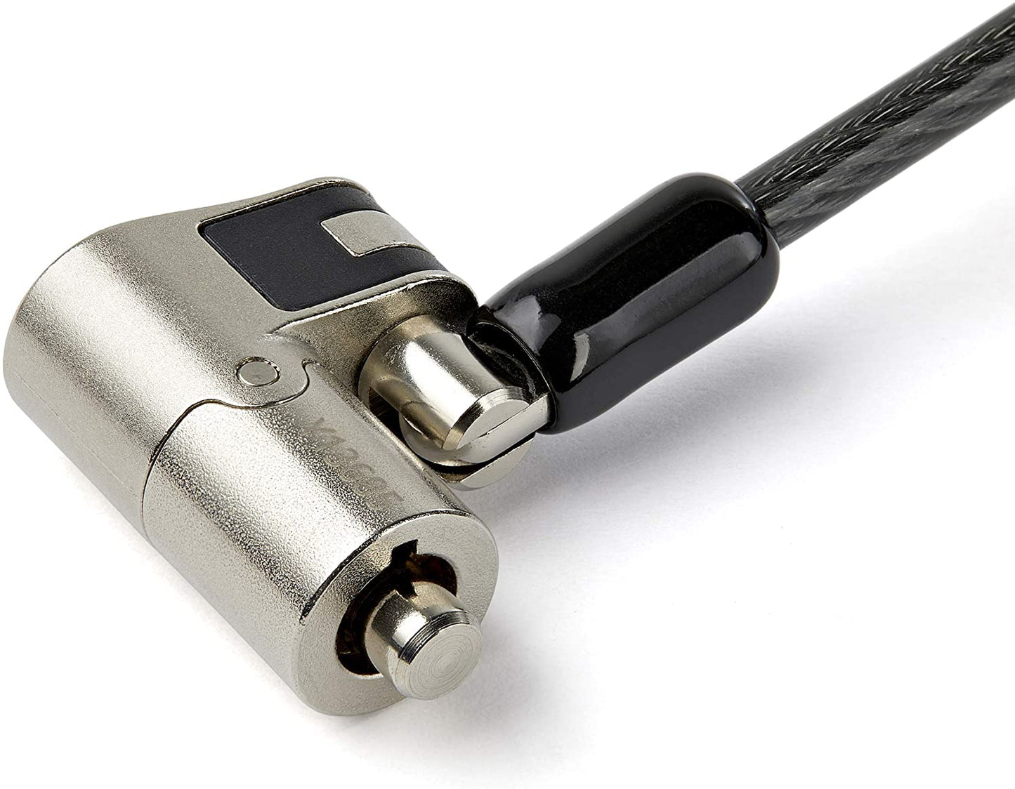 StarTech.com 6.5' (2m) 3-in-1 Universal Laptop Cable Lock - Keyed Laptop/Desktop Security Cable Lock Compatible w/K-Slot, Nano &amp; Wedge Slot Computer - Anti-Theft Steel Cable Lock w/Keys (LTULOCKKEY)