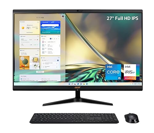 Acer Aspire C27-1700-UA91 AIO Desktop | 27" Full HD IPS Display | 12th Gen Intel Core i5-1235U | Intel Iris Xe Graphics | 16GB DDR4 | 512GB NVMe M.2 SSD | Intel Wireless Wi-Fi 6 | Windows 11 Home i5-1235U 27-inch Desktop only