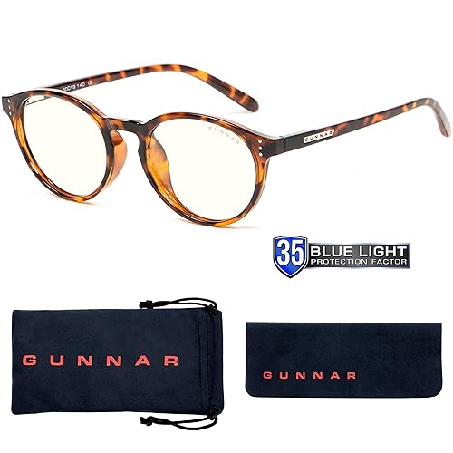 GUNNAR Reading Glasses/Attache - Patented Lens, Reduce Digital Eye Strain, Block Harmful Blue Light Clear Lens 2.0x Power