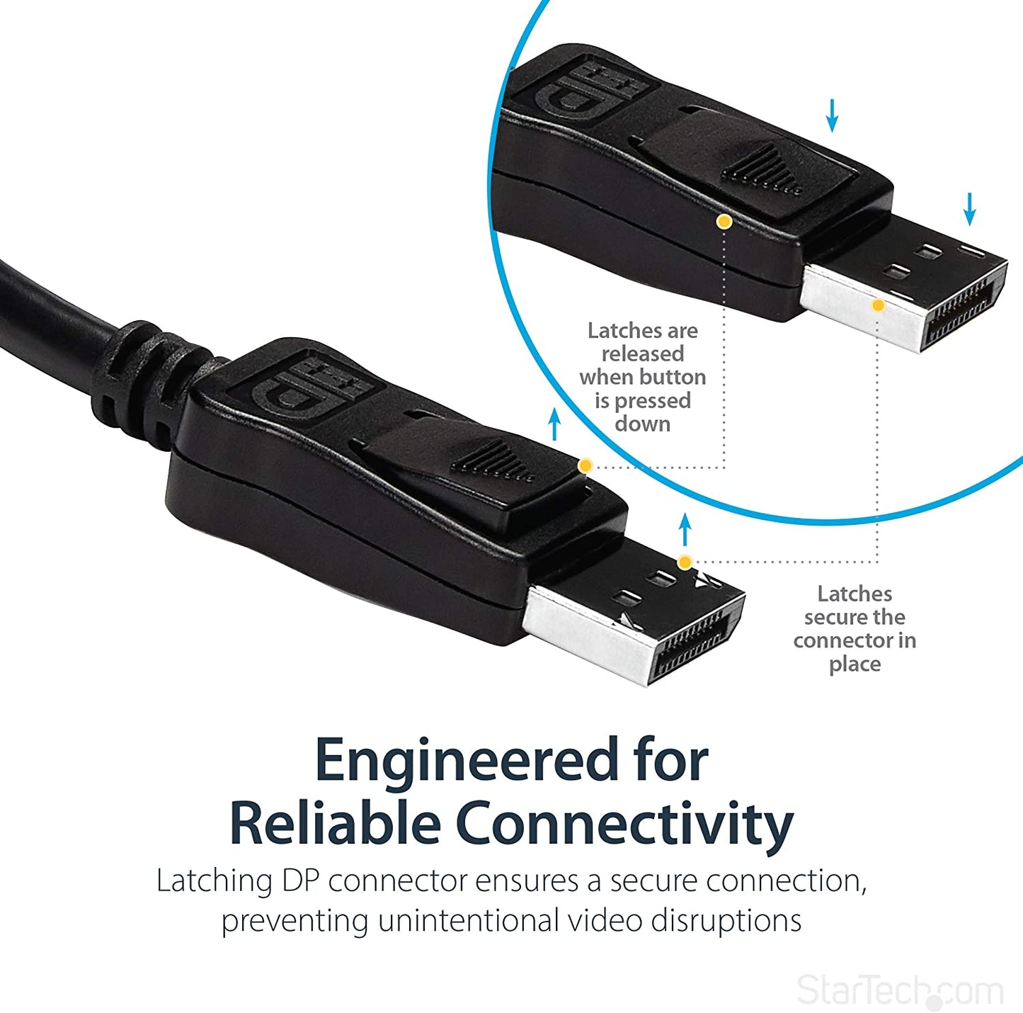 StarTech.com DisplayPort to DVI Adapter - DisplayPort to DVI-D Adapter/Video Converter - 1080p - DP 1.2 to DVI Monitor/Display Cable Adapter Dongle - DP to DVI Adapter - Latching DP Connector (DP2DVI)