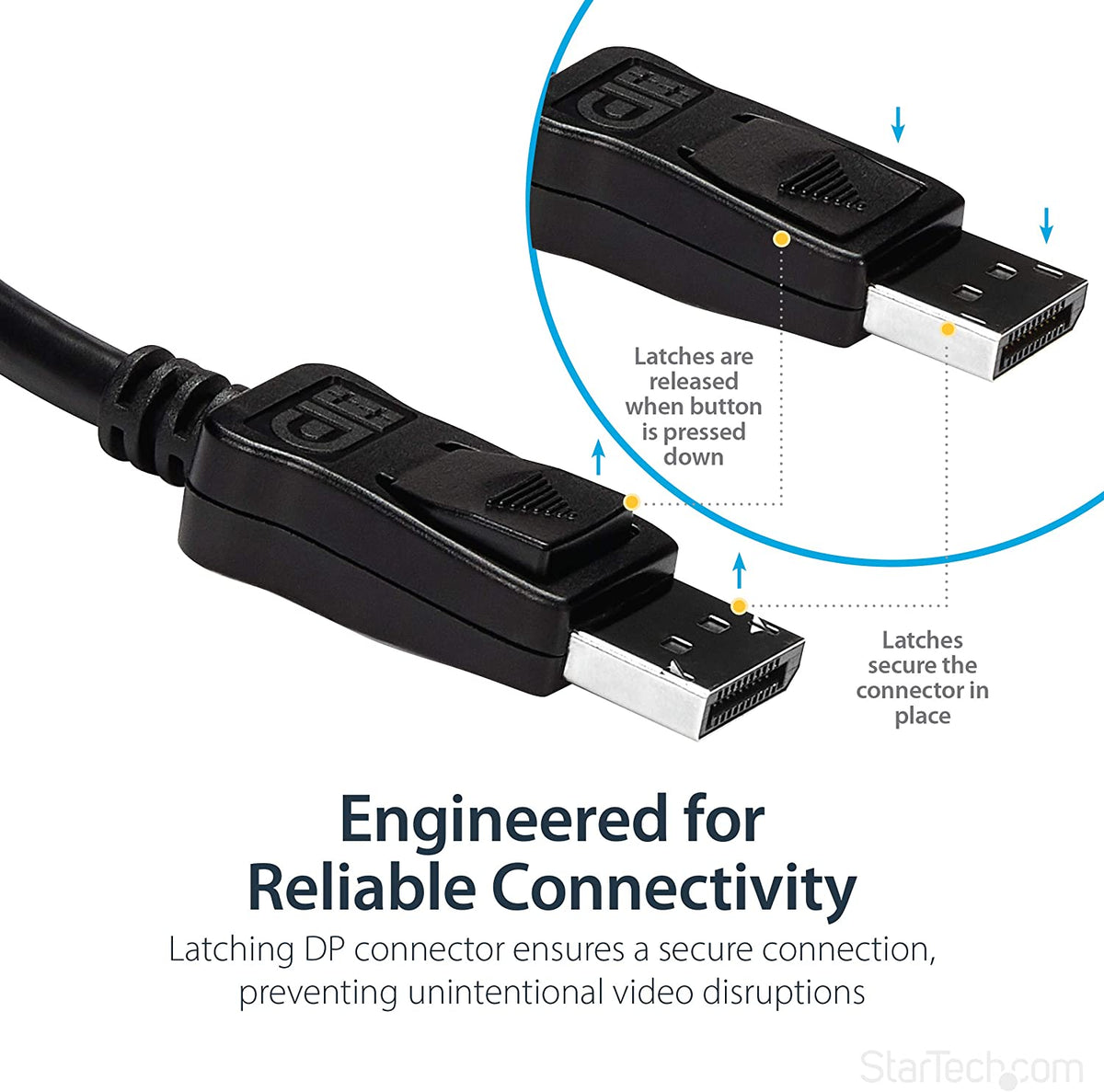 StarTech.com DisplayPort to HDMI Adapter - DP to HDMI Adapter/Video Converter - 1080p - VESA Certified - DP to HDMI Monitor/Display/Projector Adapter Dongle - Passive - Latching DP Connector (DP2HDMI) 5 inches Single