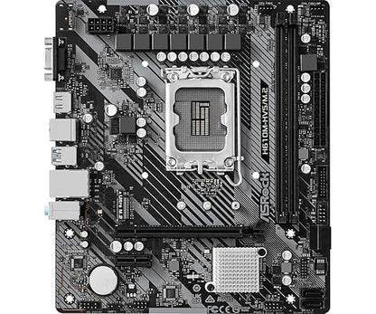 ASRock H610M-HVS/M.2 R2.0 Desktop Motherboard - Intel H610 Chipset - Socket LGA-1700 - Micro ATX - Core Processor Supported - 64 GB DDR4 SDRAM Maximum RAM - DIMM, UDIMM - 2 x Memory Slots - Gigabit Ethernet - HDMI