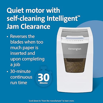 Kensington Shredder - New OfficeAssist 150-Sheet Auto-Feed Micro Cut Anti-Jam Paper and Credit Card Home Office Shredder with 11.6 gallons Pullout Wastebasket (K52050AM) 11.6-gallon/500-sheet bin