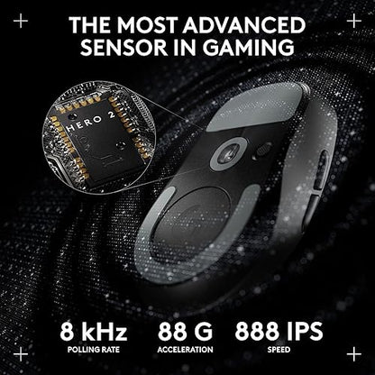 Logitech G PRO X Superlight 2c Wireless Gaming Mouse, 51 g pro-Grade Compact Mouse with 5 programmable Buttons, USB-C Charging, 44K DPI Sensor, up to 8 kHz Polling for PC/Mac - Black Black Gen 2 Compact