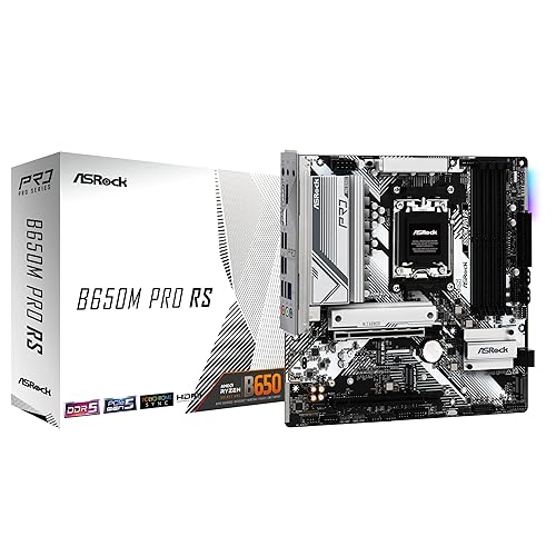 Asrock Motherboard B650m Pro Rs Amd B650 Am5 Max128gb Ddr5 Pcie Micro Atx Retail
