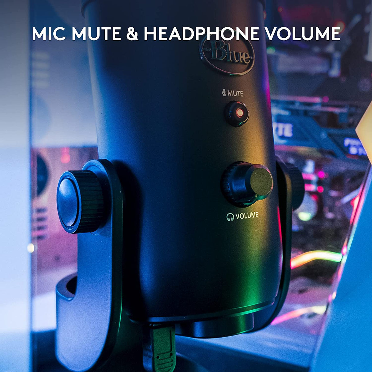 Logitech Blue Yeti USB Microphone for PC, Mac, Gaming, Recording, Streaming, Podcasting, Studio and Computer Condenser Mic with Blue VO!CE effects, 4 Pickup Patterns, Plug and Play – Blackout Blackout Microphone