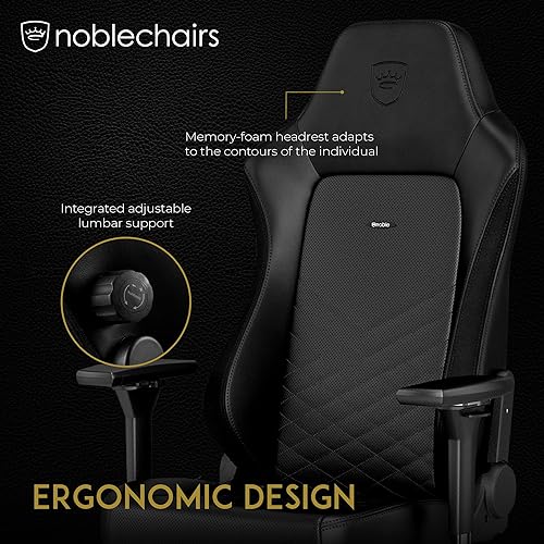 noblechairs Hero Gaming Chair - Office Chair - Desk Chair - PU Faux Leather - Black