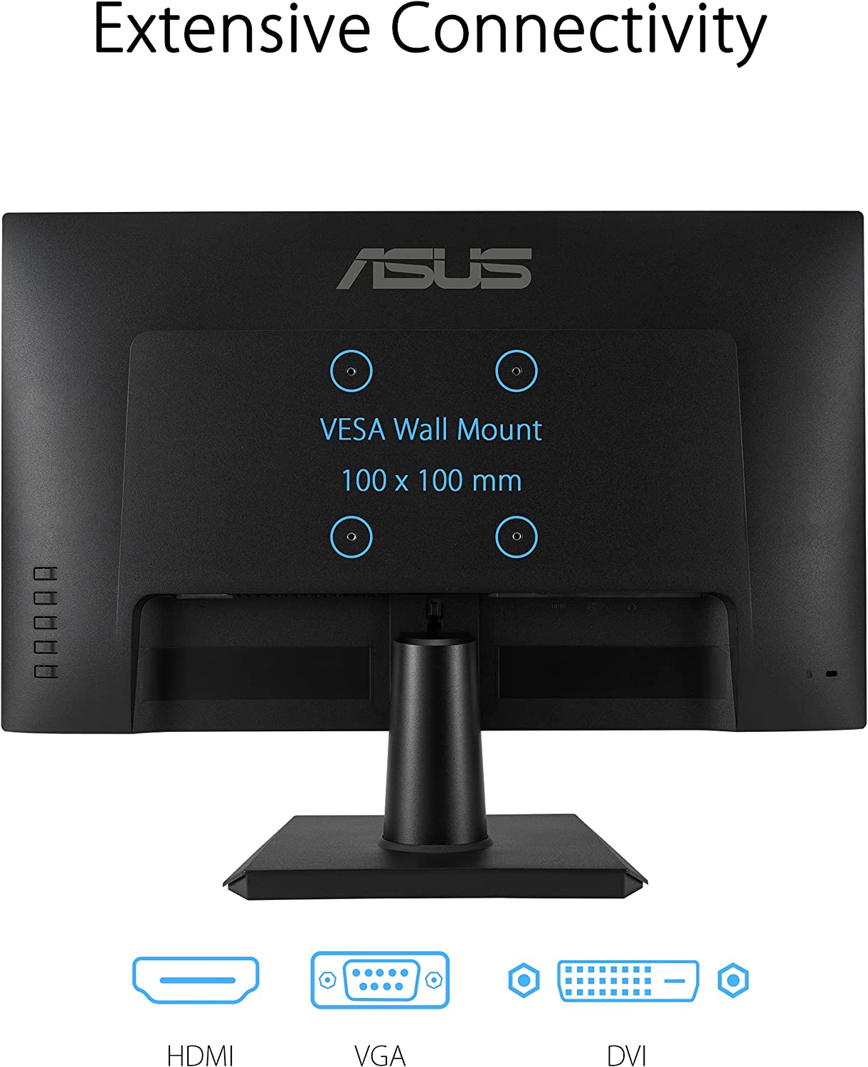 ASUS 23.8” 1080P Monitor (VA247HE) - Full HD, 75Hz, Adaptive-Sync/FreeSync™, Low Blue Light, Flicker Free, Eye Care Plus, VESA Mountable, Frameless, HDMI, DVI, VGA, Tilt Adjustable 23.8" FHD 75hz Frameless Monitor