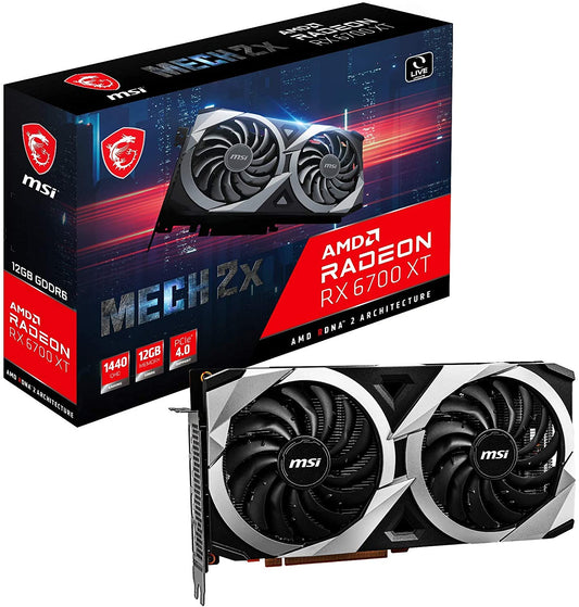 MSI Gaming Radeon RX 6700 XT 192-bit 12GB GDDR6 DP/HDMI Dual Torx 3.0 Fans FreeSync DirectX 12 VR Ready Graphics Card (RX 6700 XT MECH 2X 12G)