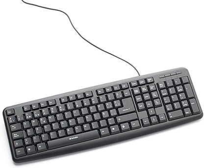 Verbatim Slim Corded USB Keyboard - Black (Spanish) - 98121