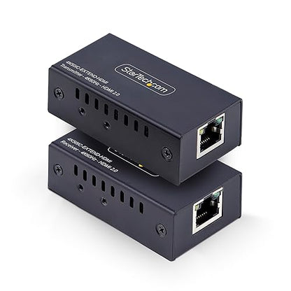StarTech.com HDMI Extender Over CAT5e/CAT6, 4K 60Hz, Up to 200ft (60m), Transmitter and Receiver Kit, Power Over Cable