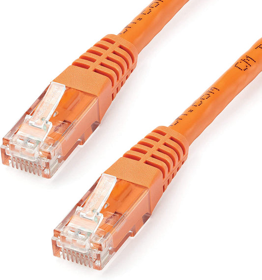 StarTech.com 15ft CAT6 Ethernet Cable - Orange CAT 6 Gigabit Ethernet Wire -650MHz 100W PoE++ RJ45 UTP Molded Category 6 Network/Patch Cord w/Strain Relief/Fluke Tested UL/TIA Certified (C6PATCH15OR) Orange 15 ft / 4.5 m 1 Pack