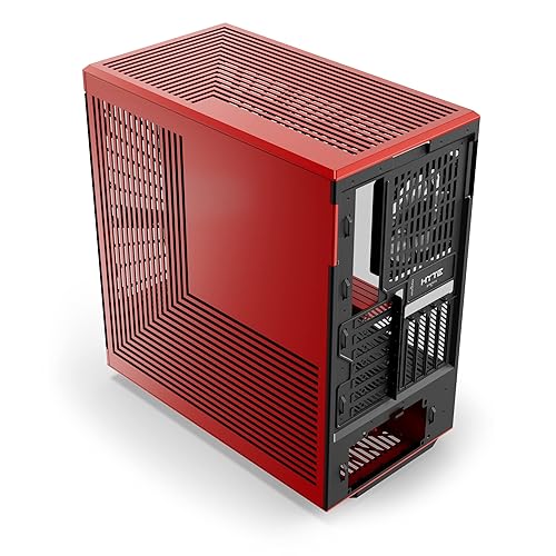 HYTE Y40 Modern Aesthetic Panoramic Tempered Glass Mid-Tower ATX Computer Gaming Case with PCIE 4.0 Riser Cable Included, Red (CS-HYTE-Y40-BR)