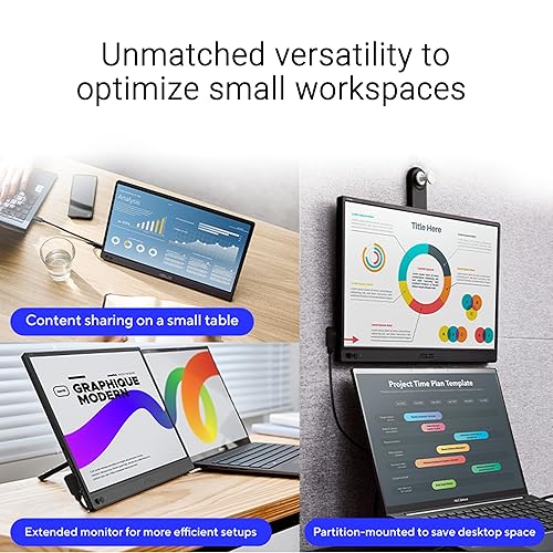 ASUS ZenScreen 16” Portable USB Monitor (MB169CK) - Full HD, IPS, Dual USB-C, Eye Care, Flicker Free, Blue Light Filter, Anti-Glare Surface, 360° Kickstand, 40GB RAM | 2TB SSD