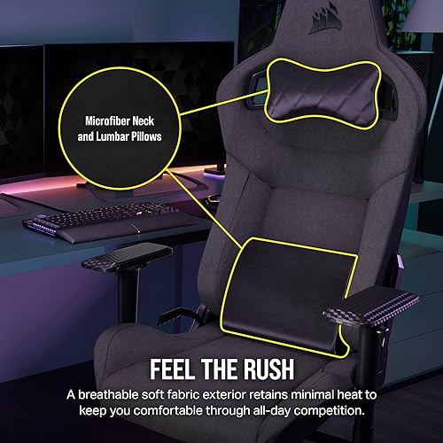 Corsair T3 Rush (2023) Gaming Chair, One Size, Charcoal