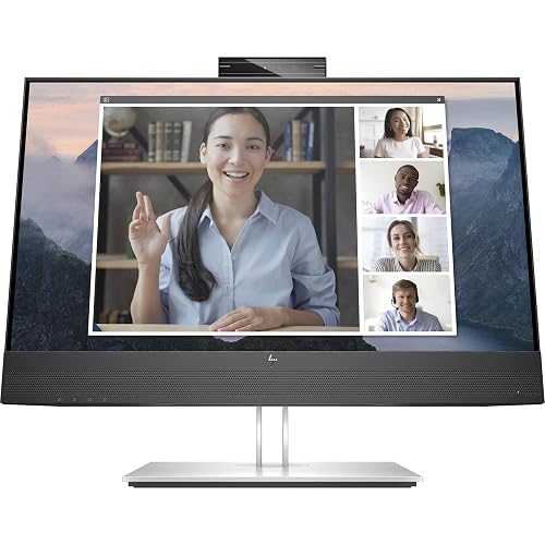 HP E24mv G4 24 Class Webcam Full HD LCD Monitor - 16:9 - Black, Silver - 23.8 Viewable - in-Plane Switching (IPS) Technology - 1920 x 1080-250 Nit - 5 ms - GTG (OD) Refresh Rate - Speakers - HDMI