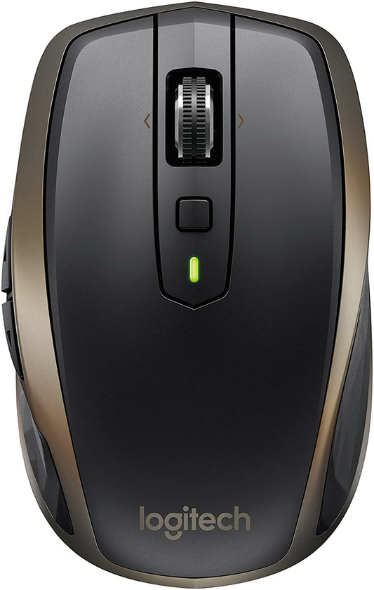 Logitech MX Anywhere 2 Wireless Mouse – Use On Any Surface, Hyper-Fast Scrolling, Rechargeable, for Apple Mac or Microsoft Windows Computers and laptops, Meteorite